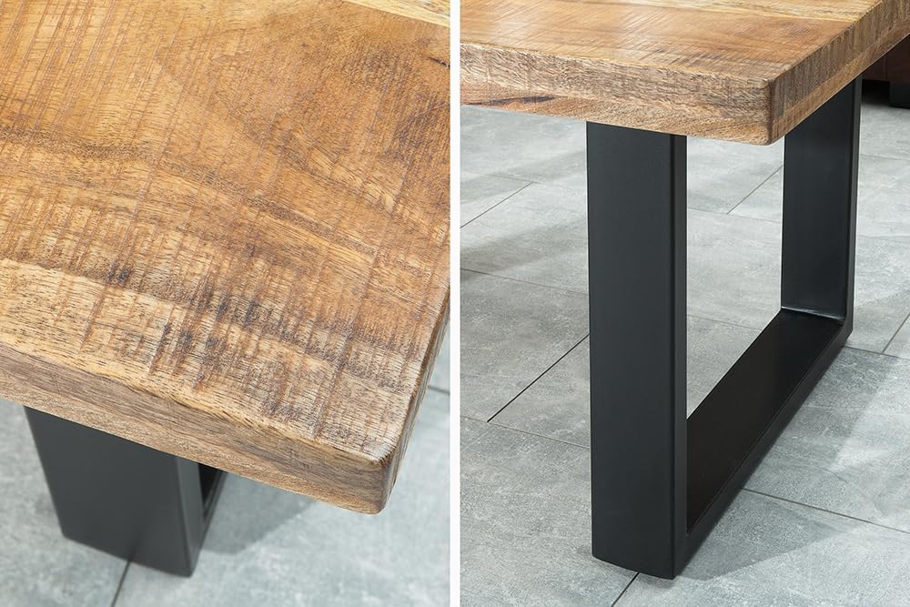 Riess Ambiente Couchtisch Iron Craft 100cm Mangoholz Eisen Industrial Design Wohnzimmertisch