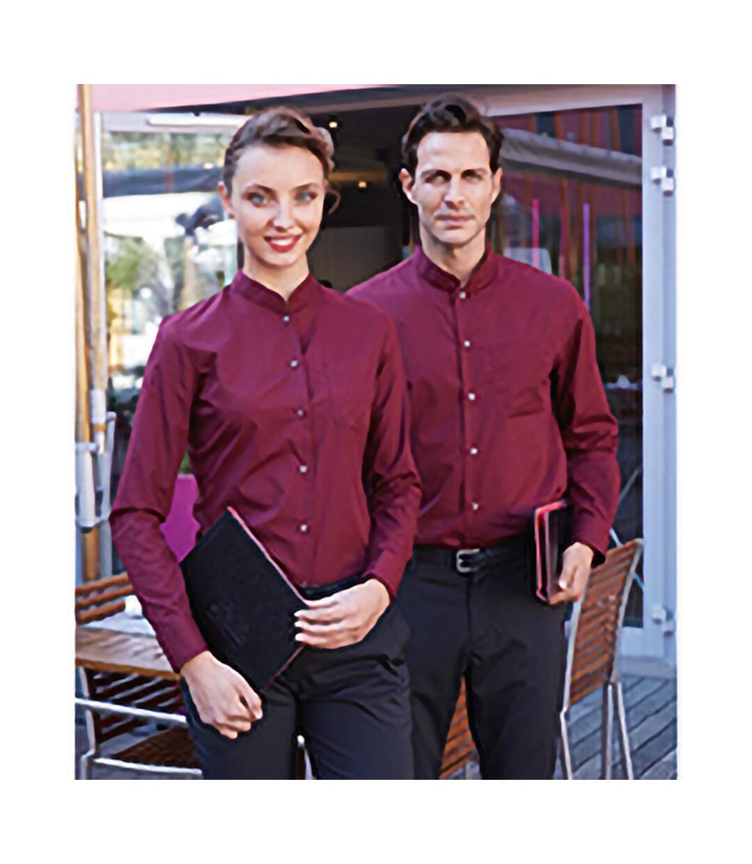 Kariban - Chemisier à col mandarin - Femme (Vin) - UTPC2538