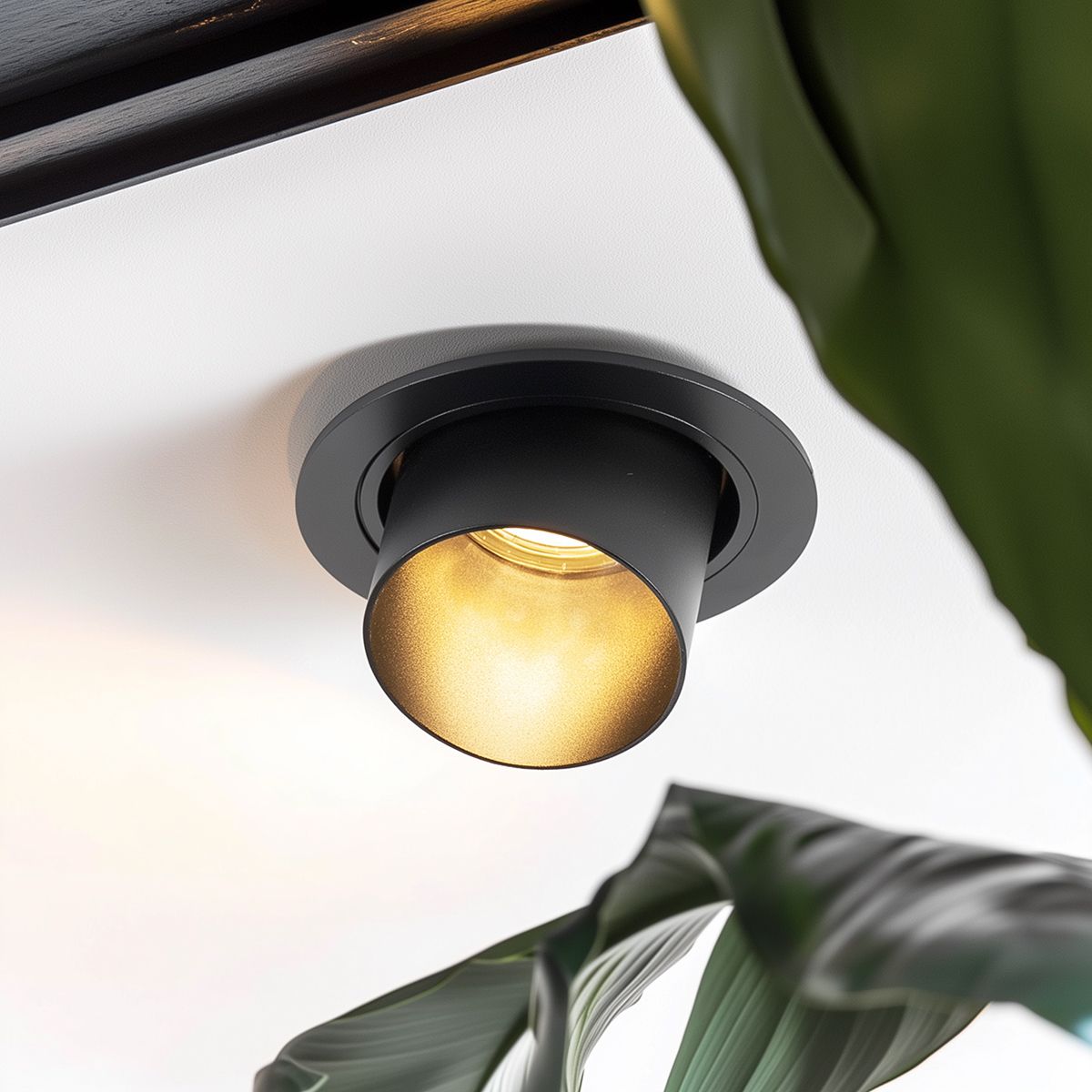Moderne inbouwspot zwart rond kantelbaar - Installa