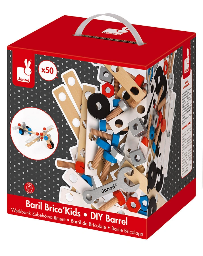Zubehörsortiment BRICO ‘KIDS 50-teilig aus Holz