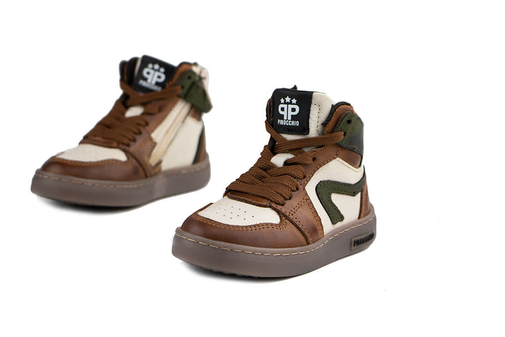 Pinocchio Hoge Sneaker Groen Combi