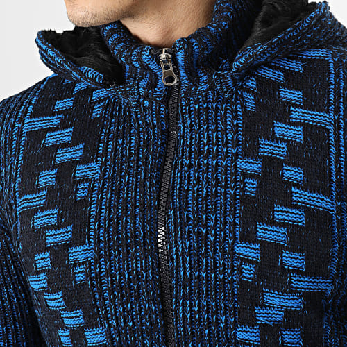 Gilet Zippé Capuche 3004 Noir Bleu Clair