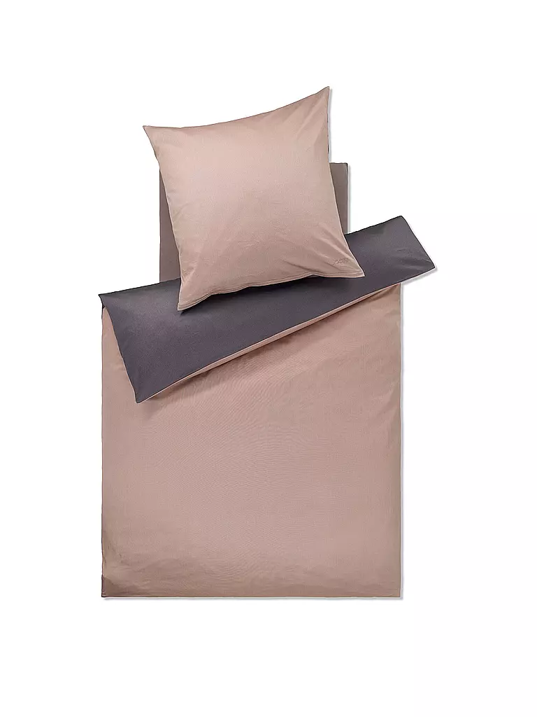 JOOP Satin Bettwäsche 70x90cm/140x200cm MICRO PATTERN Rose/Grau rosa
