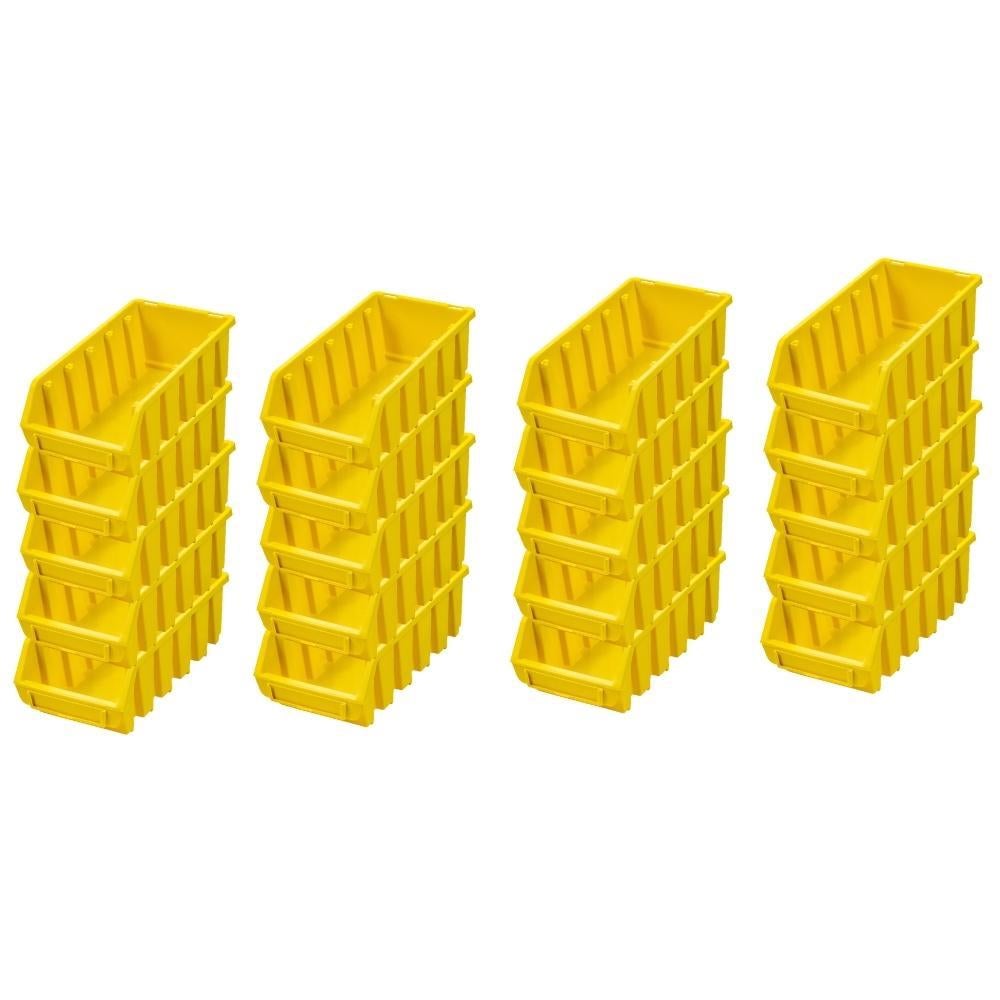 PROREGAL Super Saver Set 20x Opbergdozen 2L HxBxD 7,5 x 11,6 x 21,2 cm Polypropyleen Geel