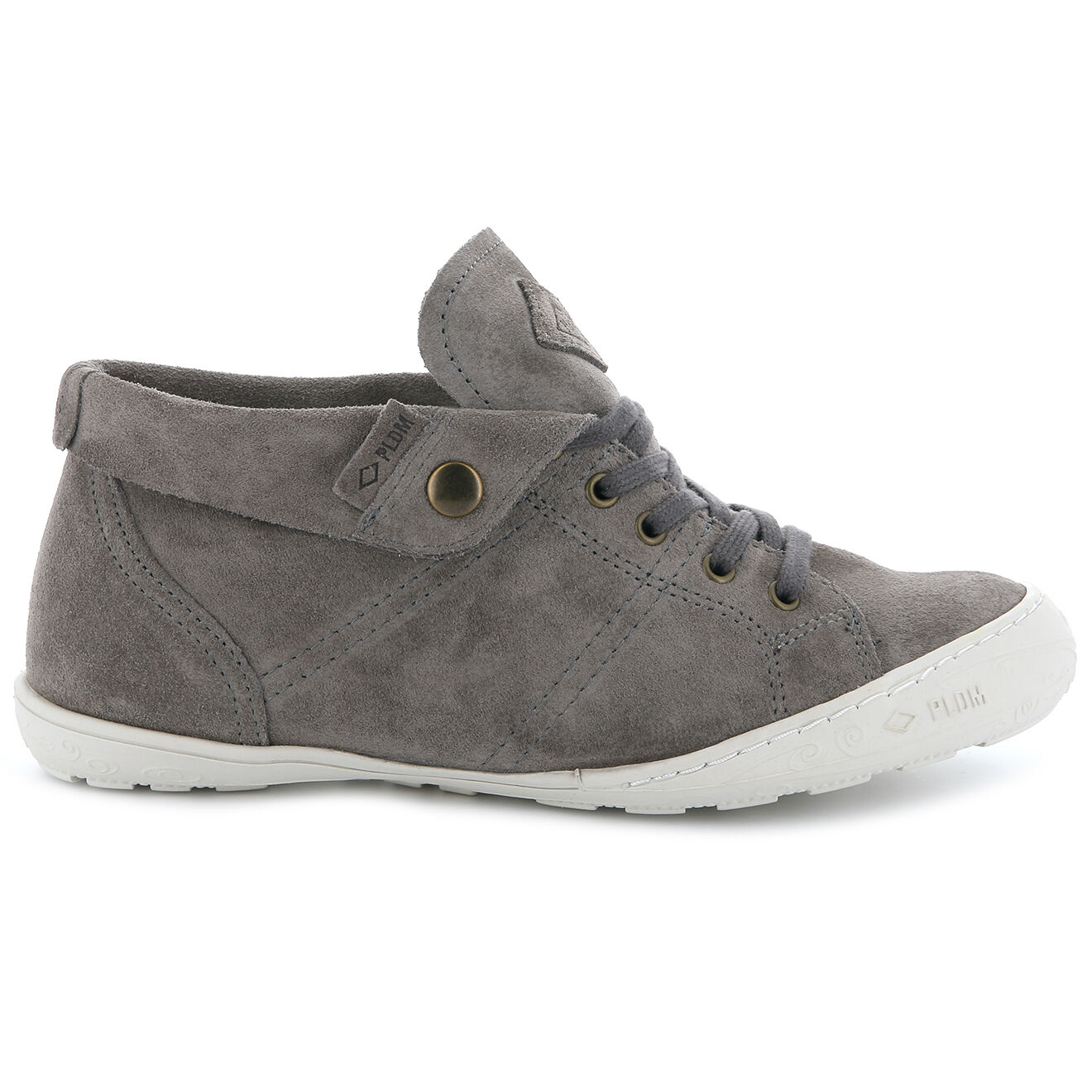 Palladium Baskets montantes en Velours de Cuir Gaetane gris moyen