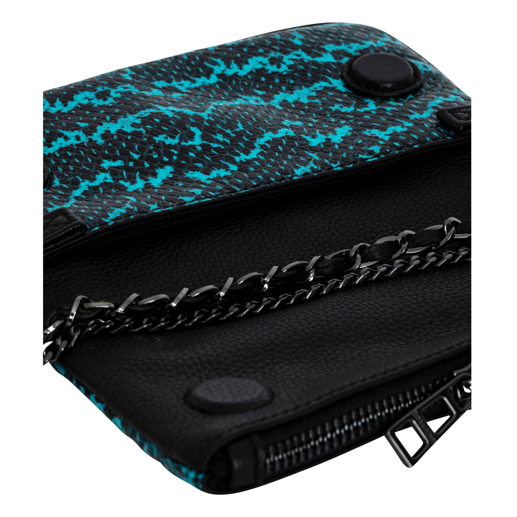 ROCK NANO WILD - Sac bandoulière en cuir effet python| Bleu