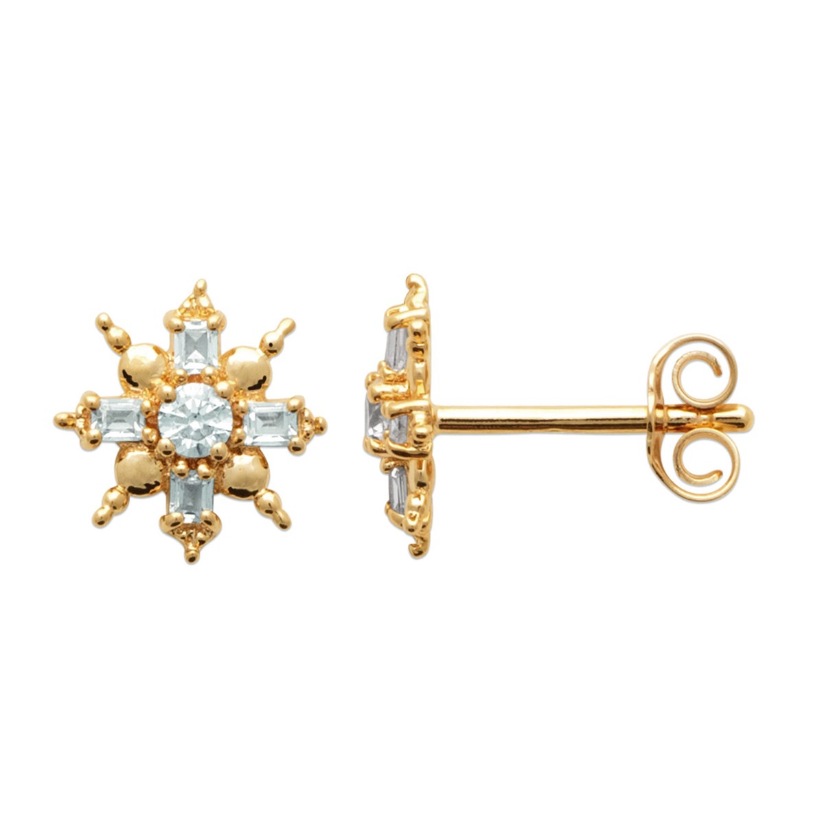 Boucles d'oreilles Brillaxis puces flocon de neige