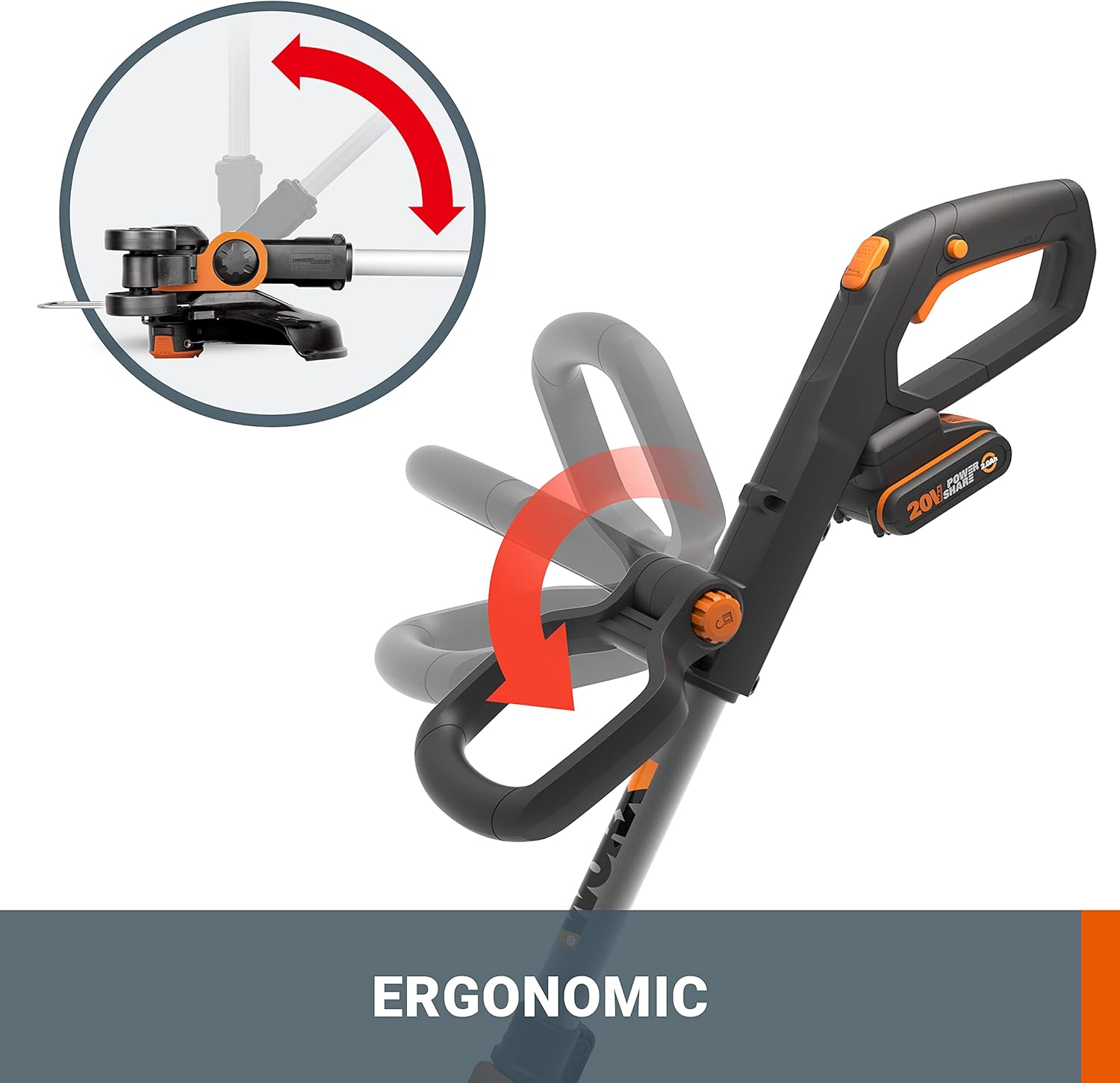 WORX WG749E Akku Rasenmäher 40V (2x20V) & WG163E.9 Akku Rasentrimmer 20V – Rasen
