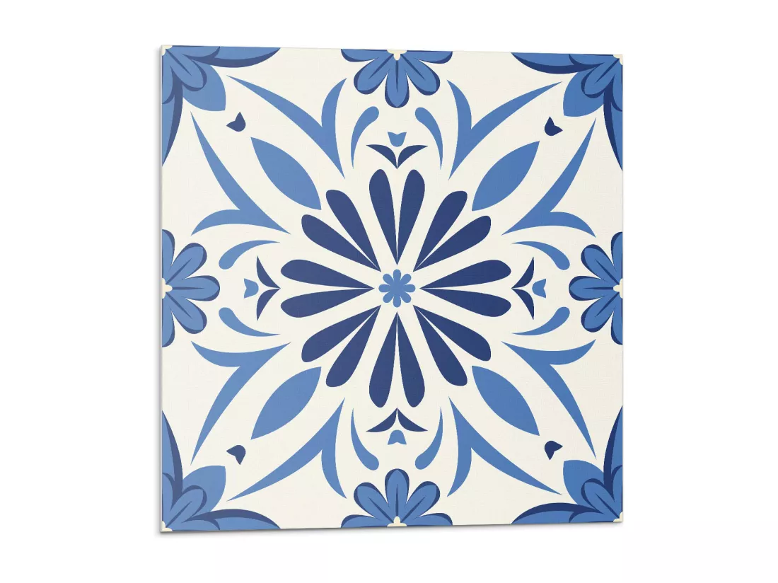 Carreaux autocollants PVC, Carrelage PVC adhésif - 9x30x30 - Motif floral sur le fond
