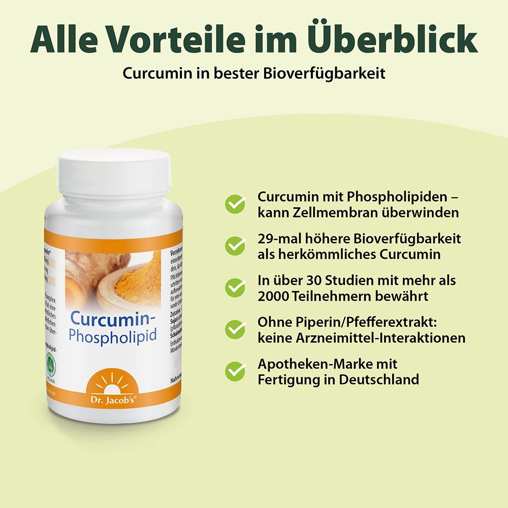 Dr. Jacob's Curcumin-Phospholipid aus Kurkuma-Extrakt – optimal bioverfügbar