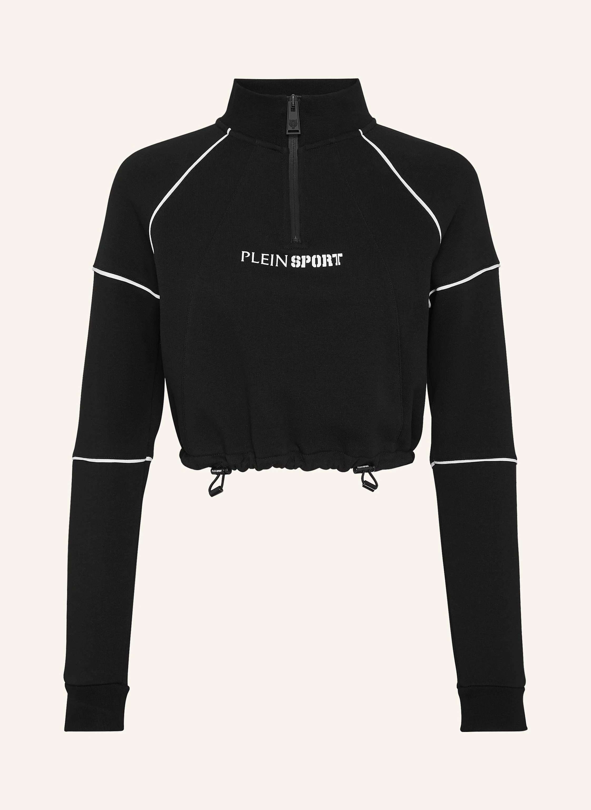 PLEIN SPORT Cropped Sweatjacke mit Kapuze