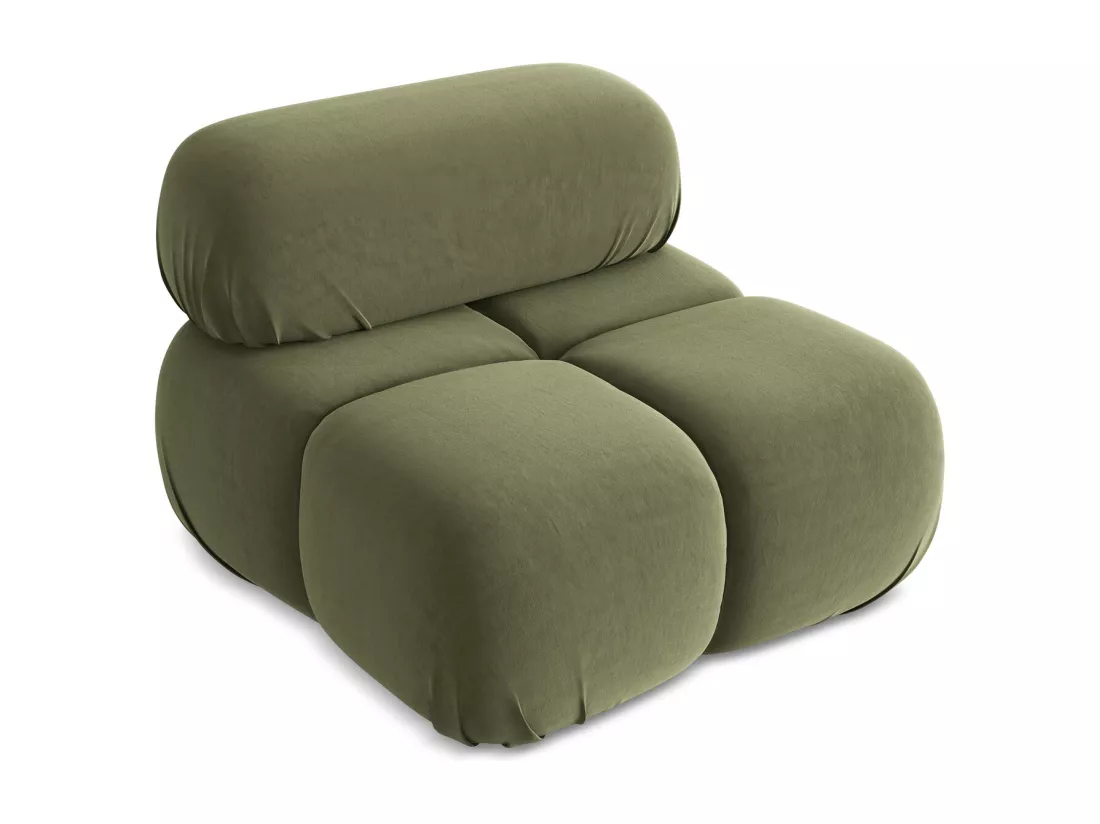 Fauteuil en Samt - olive - LOKUA