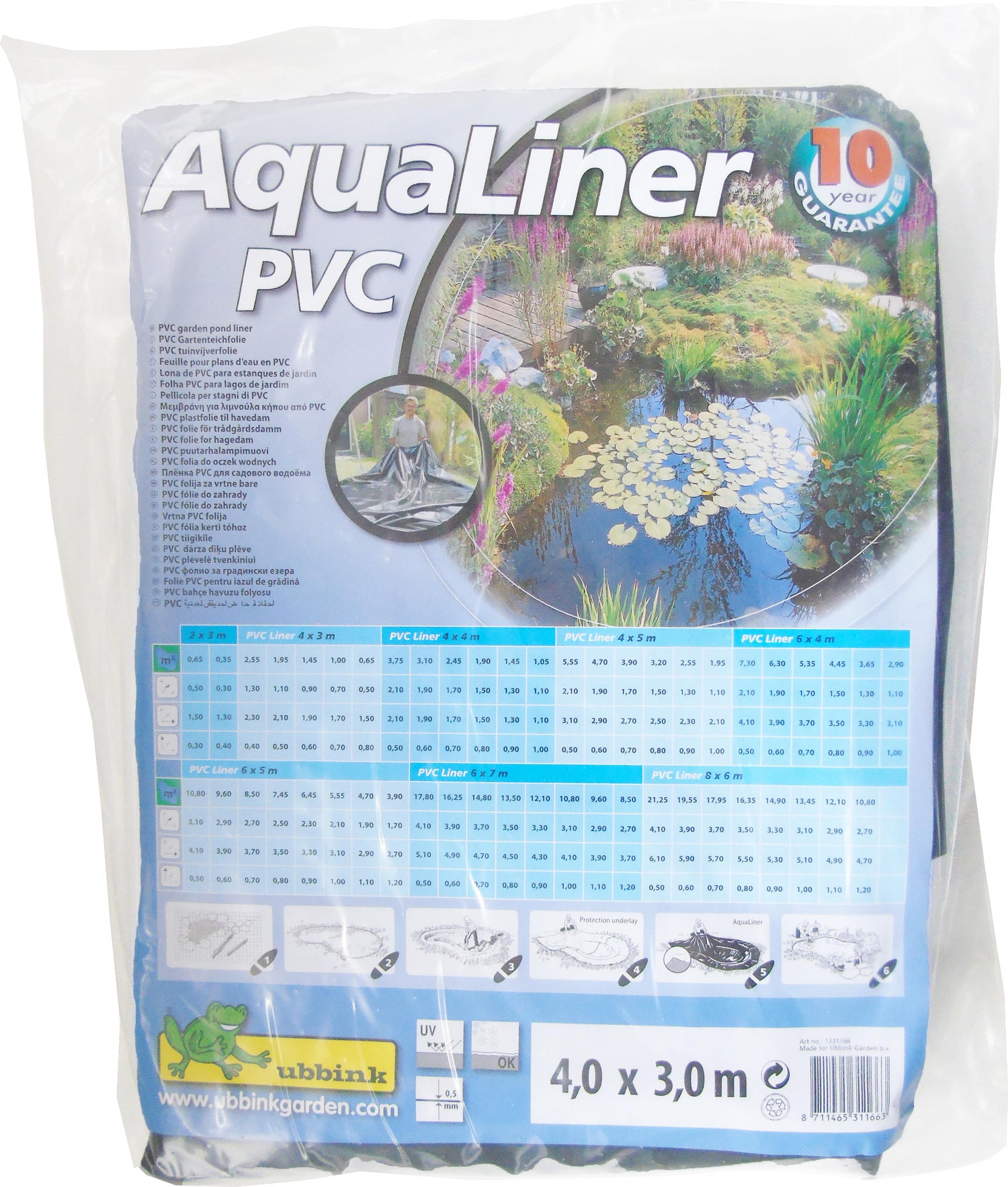 Ubbink vijverfolie AquaLiner 400 x 300 x 0,05 cm