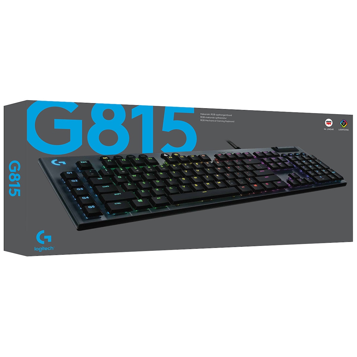 Logitech G815 gamingtastatur (GL Tactile-brytere)