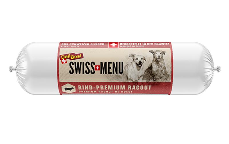 Nassfutter SWISS MENU PremiumRagout Rind, 400 gAlleinfuttermittel für ausgewachsene Hunde