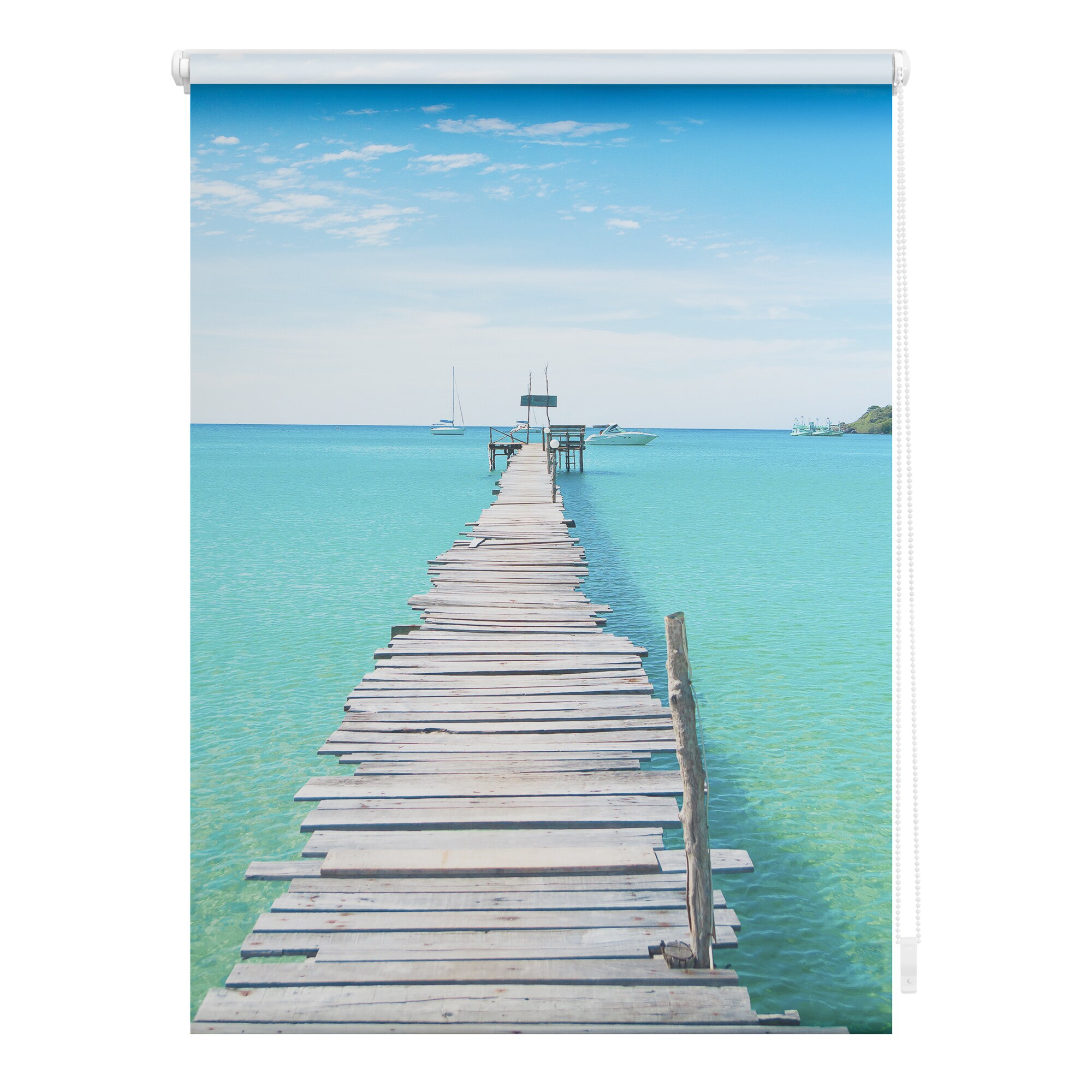 Lichtblick Rollo Klemmfix, ohne Bohren, blickdicht, El Mar - Blau