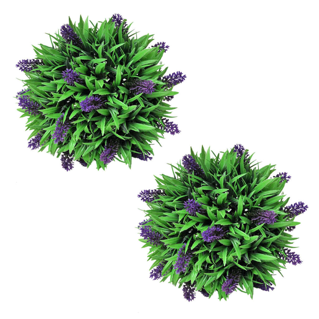 Kunstmatige buxus- en lavendelballen, 2 stuks, 28 cm
