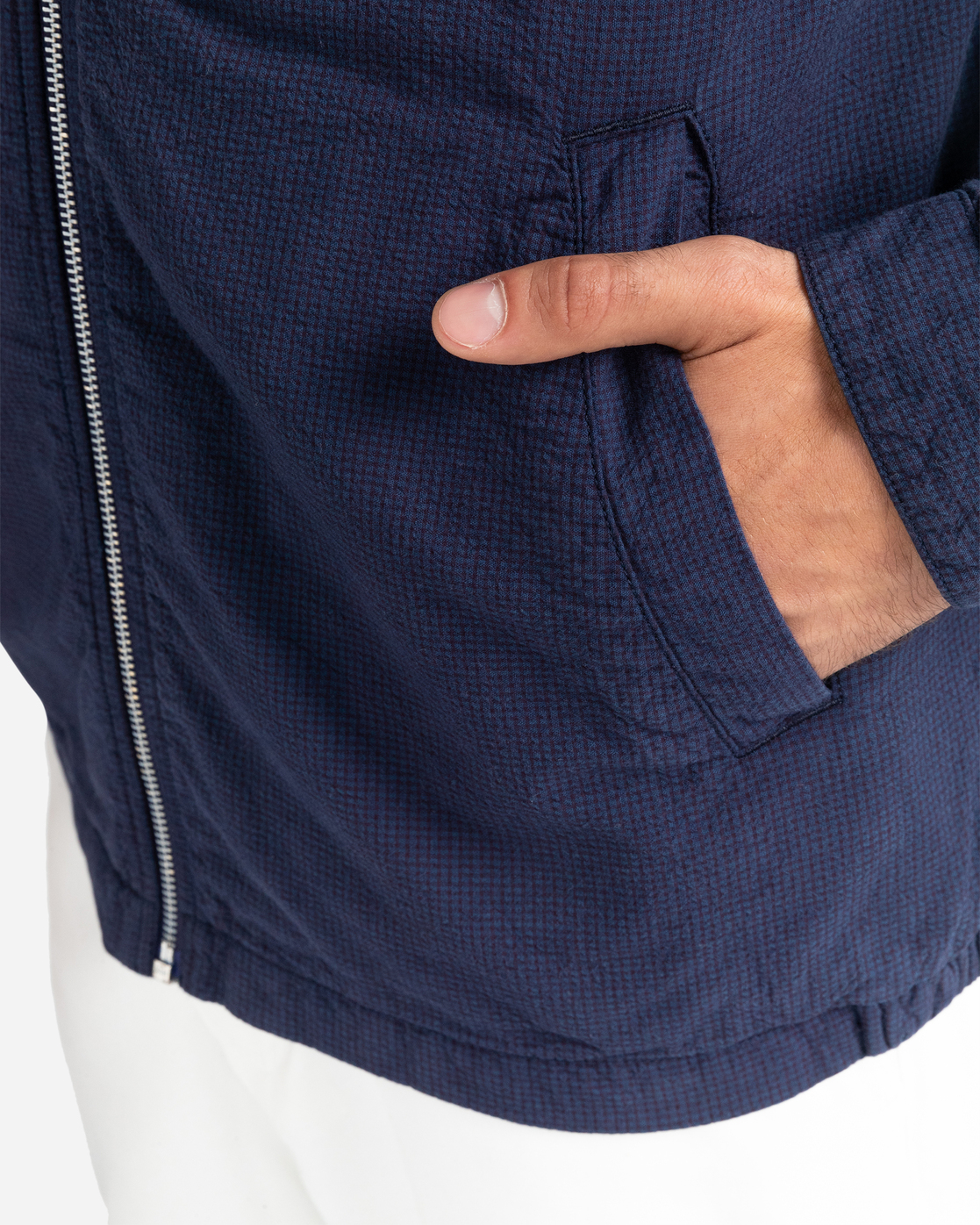 Element Parker Gingham Jacket Blue