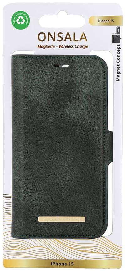 Onsala iPhone 15 Magnetic Eco pungetui (sort)