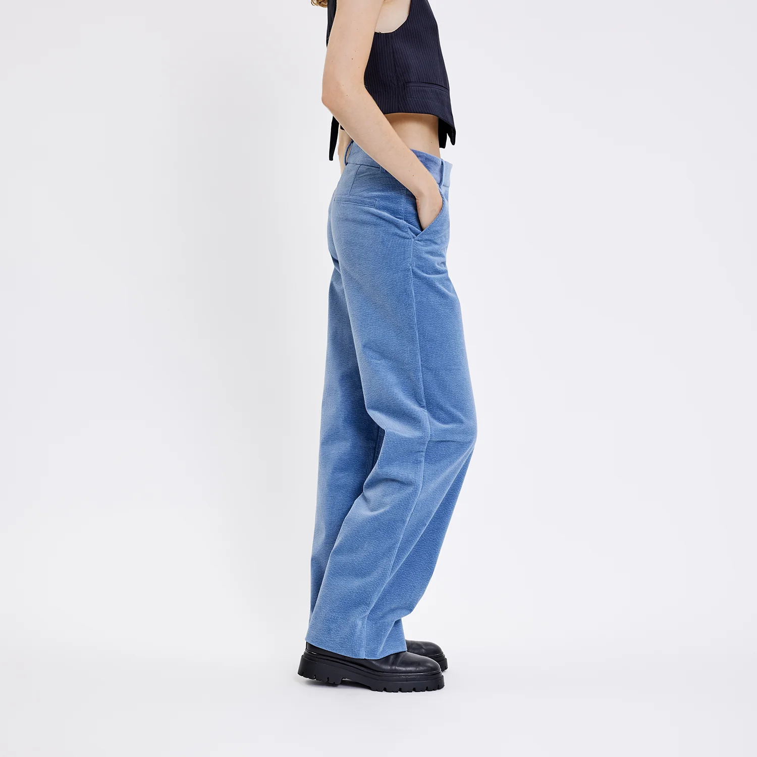 Five Units  Dena fløjsbukser - Frost Blue Corduroy