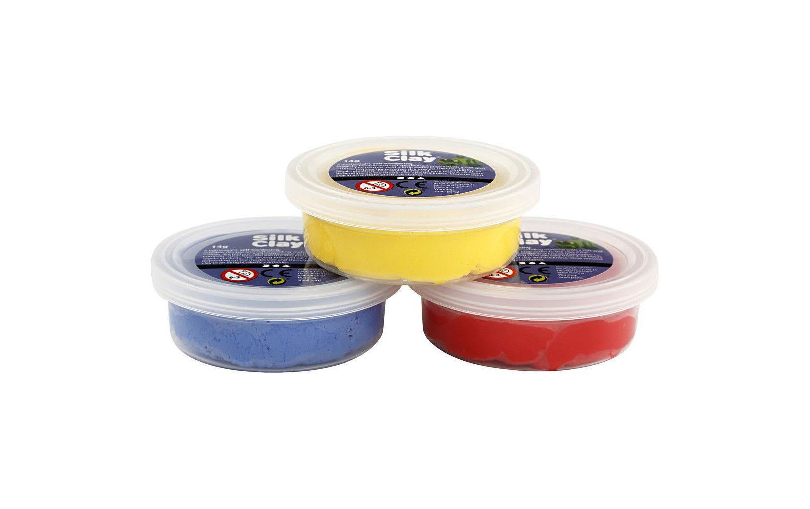 Modellier-Set Silk Clay 3 x 14 g Gelb; Rot; BlauAufbewahrung Silk Clay