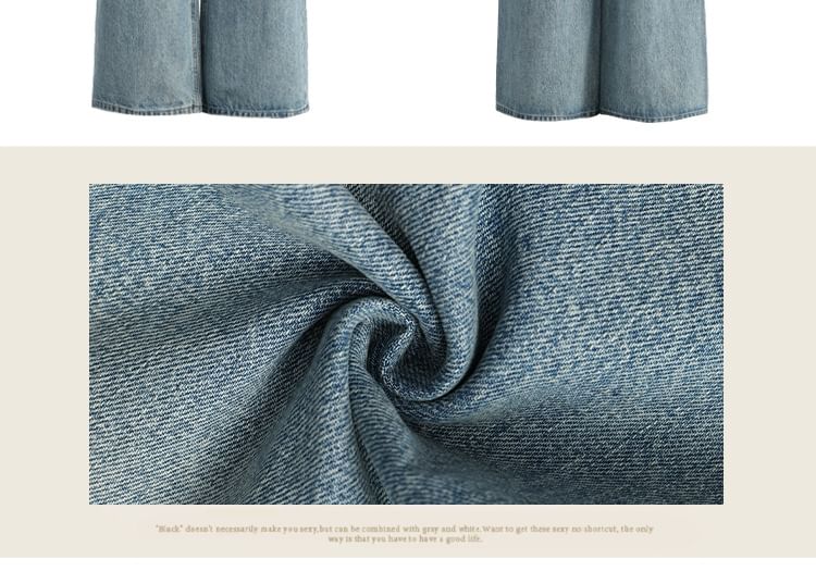 Denimot - Mid Rise Washed Wide Leg Jeans (diverse designs)