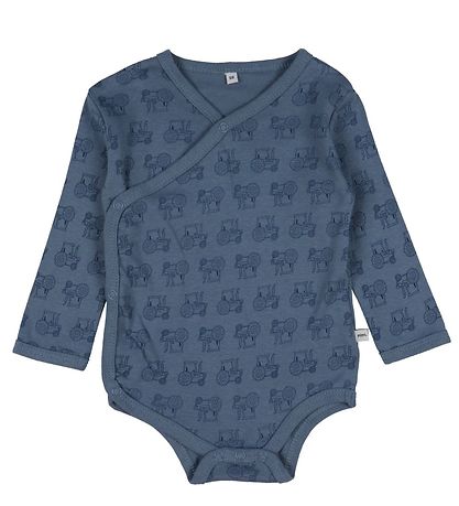 Pippi Baby Slå-om Bodyer l/æ - 4-pak - Blåe Mirage
