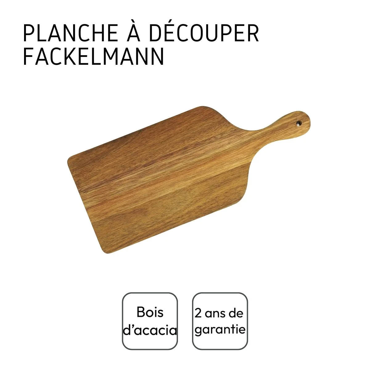 Planche à découper rectangulaire 37 x 16 cm bois d'Acacia Fackelmann
