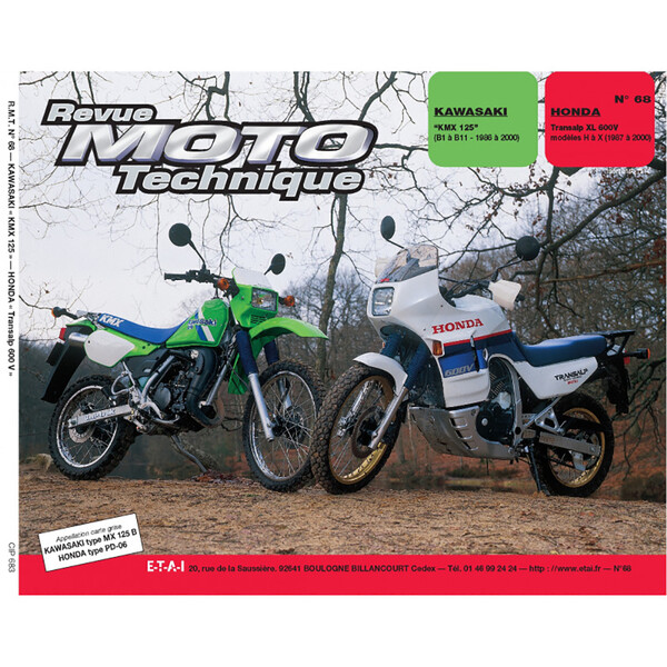 Etai - RMT 68.3 KAWASAKI KMX 125 (86 à 2000) et HONDA XL 600V (Transalp) (87 à 2000)