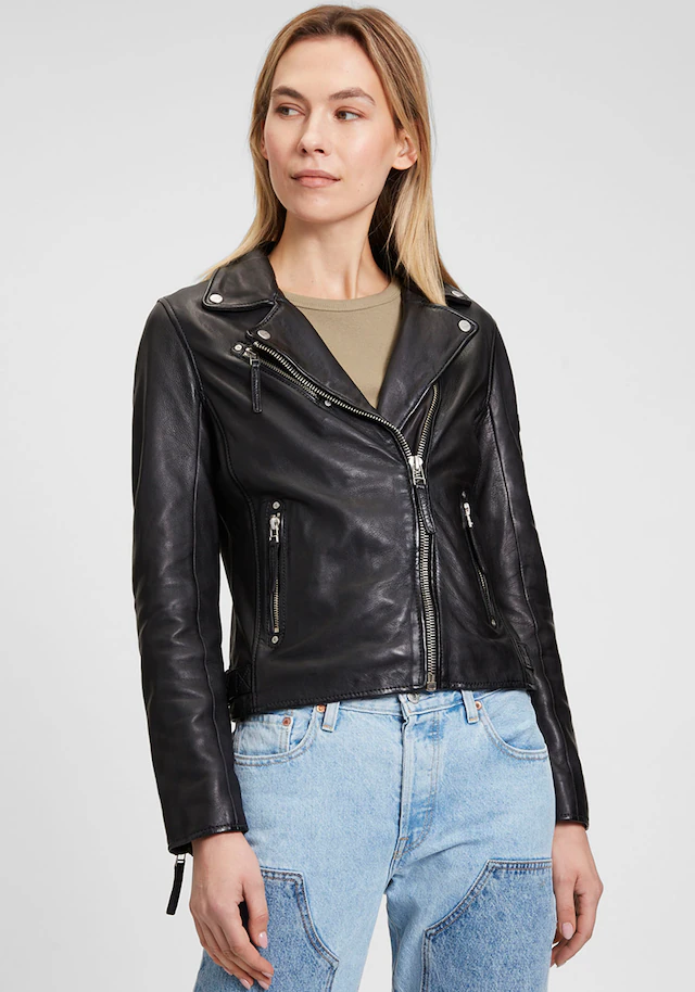 Mauritius Lederjacke »PGG W14 LEGV« im Biker-Style, asymetrischem Reissverschluss, Reverskragen
