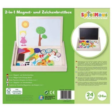 SpielMaus 2 in 1 Magnet-und Zeichenbrettbox aus Holz
