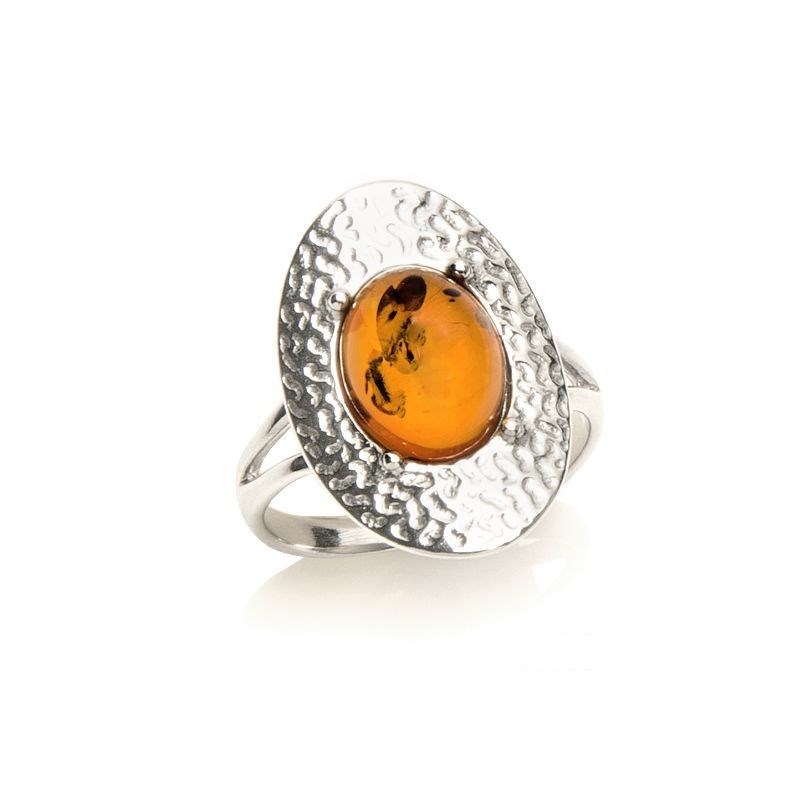 Bague argent 925 Ambre veritable de la mer Baltique