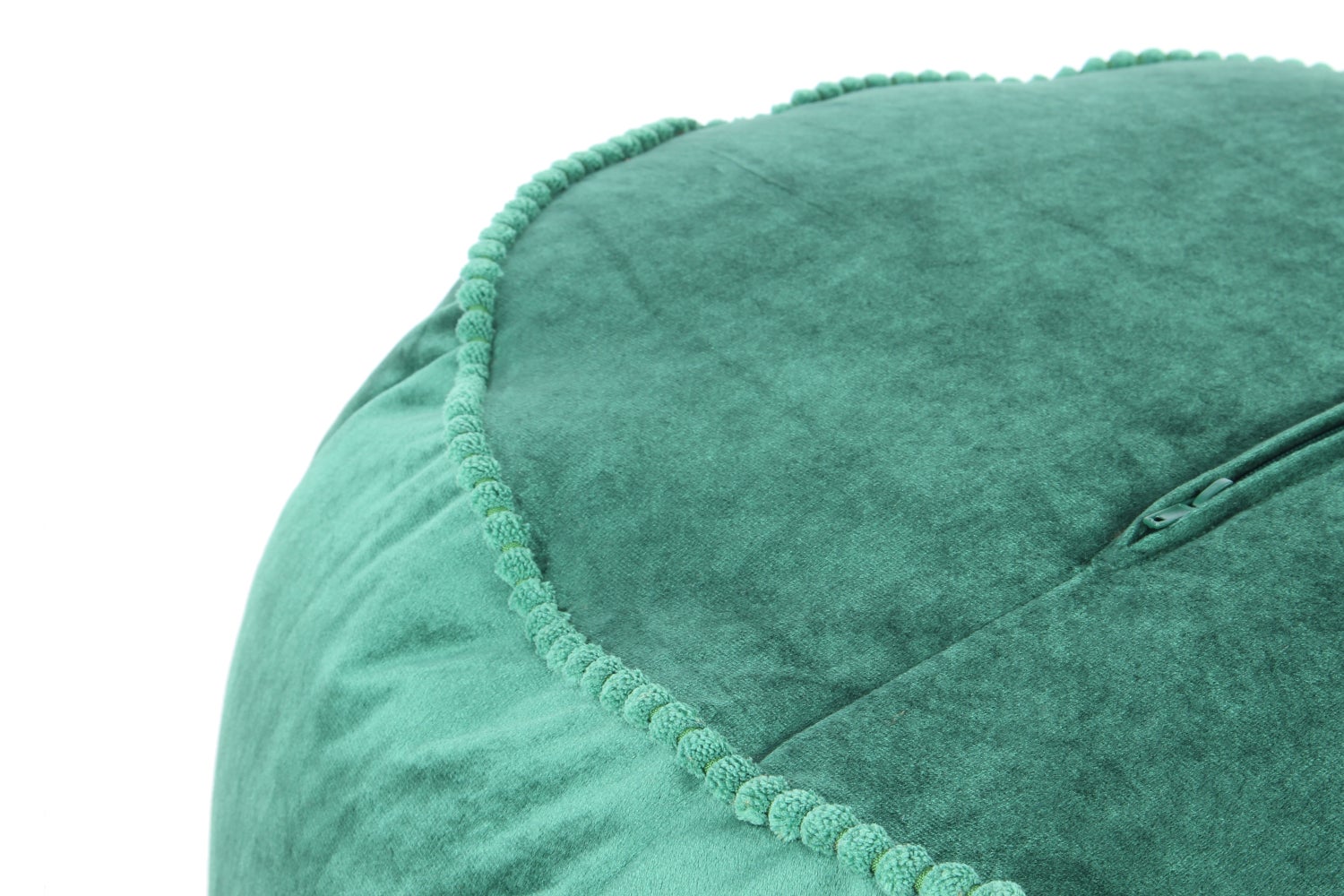 Poefkruk, fluweelzacht, oosters design, groen, rond, Ø 65 cm
