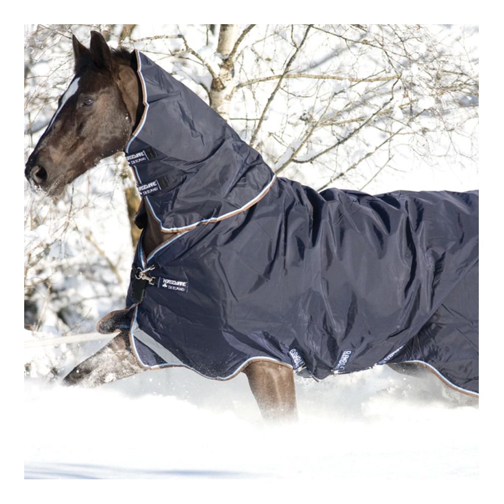 Horseware RAMBO DUO 100G + 300G - Couverture de paddock + Couvre-cou + Doublure navy/sky blue/brown