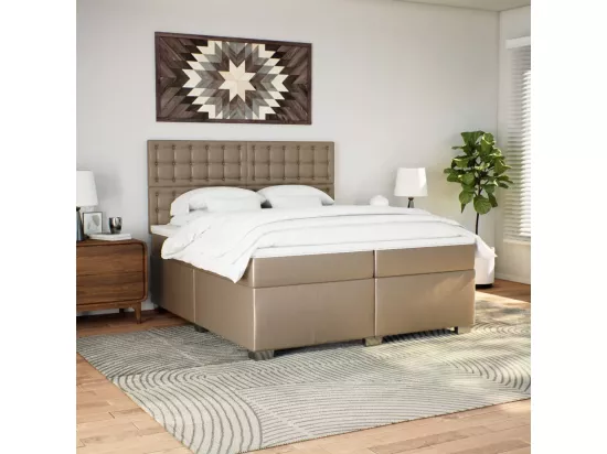 Sommier tapissier avec matelas Cappuccino 200x200 cm