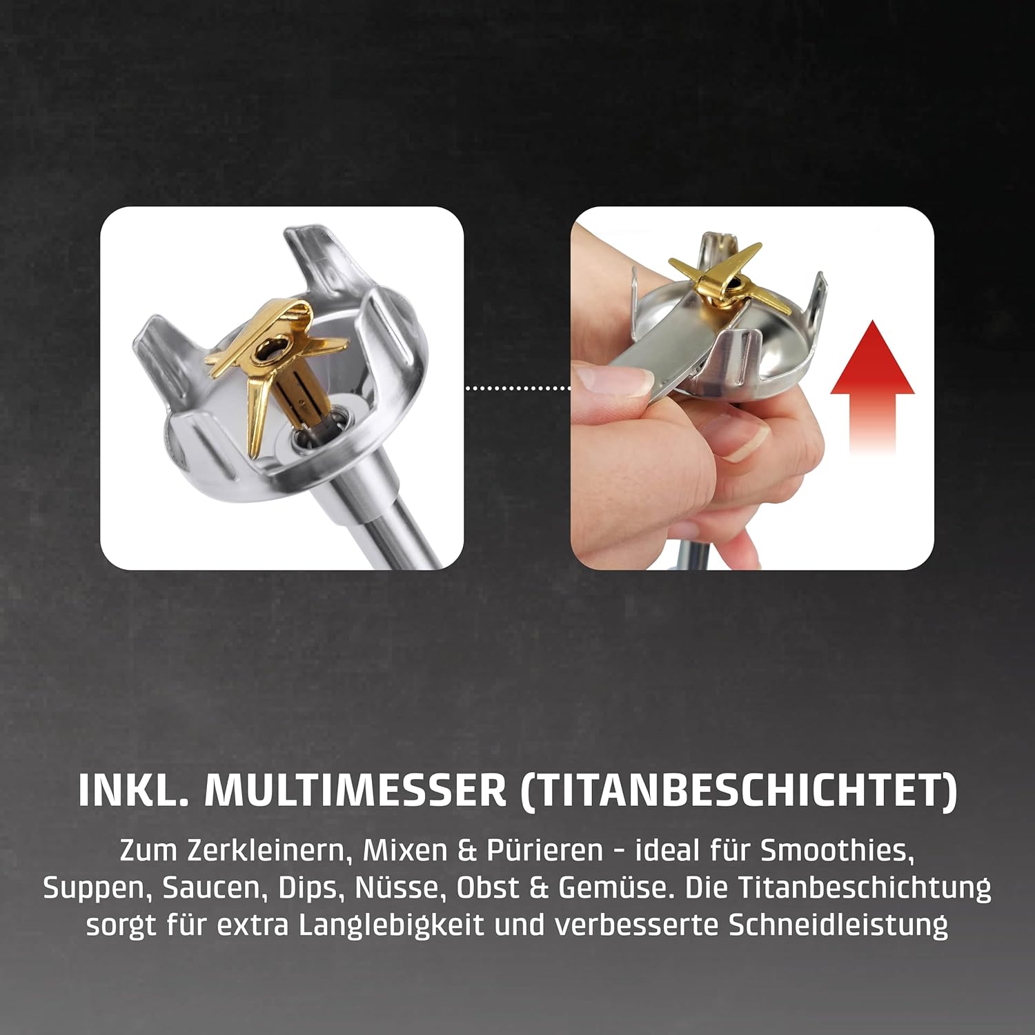 CASO HB 2400 Pro XL-Design Stabmixer Inkl. Zubehör, Testsieger Haus & Garten Test, Mixen, Rühren, Quirlen, Pürieren, Edelstahlstab (29cm), leistungsstarke 24.000 U/min