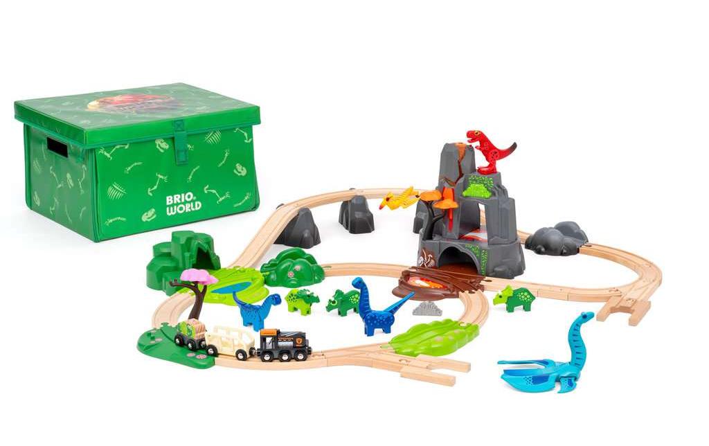 BRIO World Dinosaur Deluxe Set<br>Eisenbahn-Set aus 45 Teilen