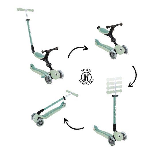 Trottinette évolutive Go Up Active Eco   Pistache        de               Globber
