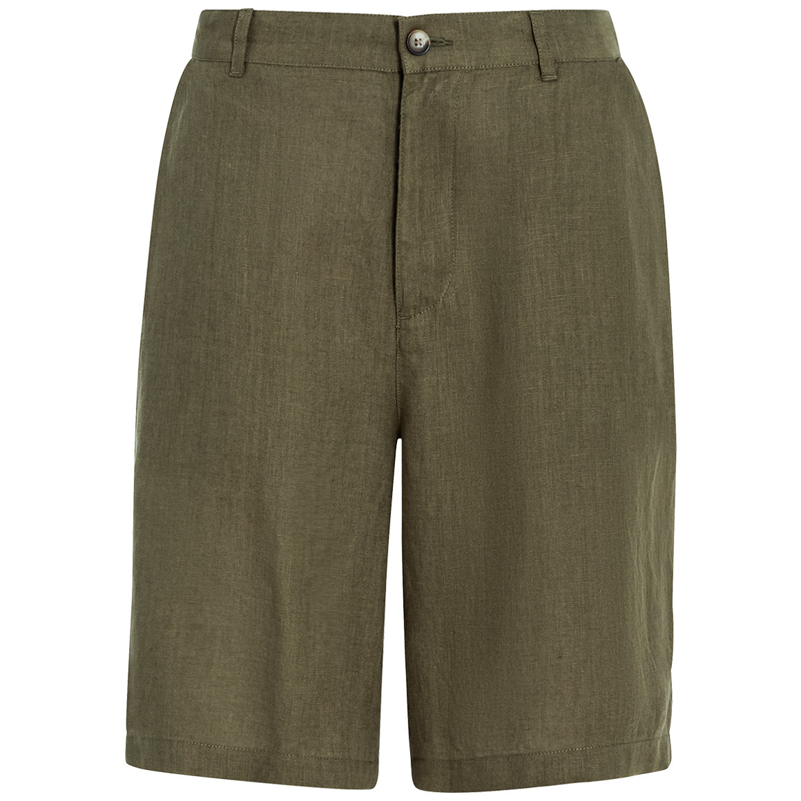 Jonas Nielsen Herren Leinen-Shorts in Unifarben oliv