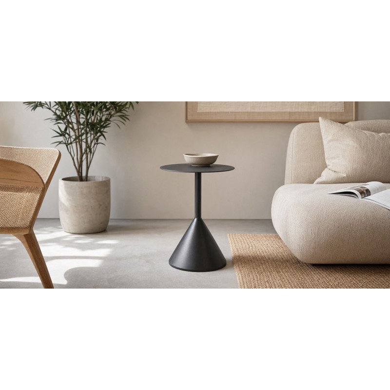 Table d’appoint Yinan Ø 48 cm noir