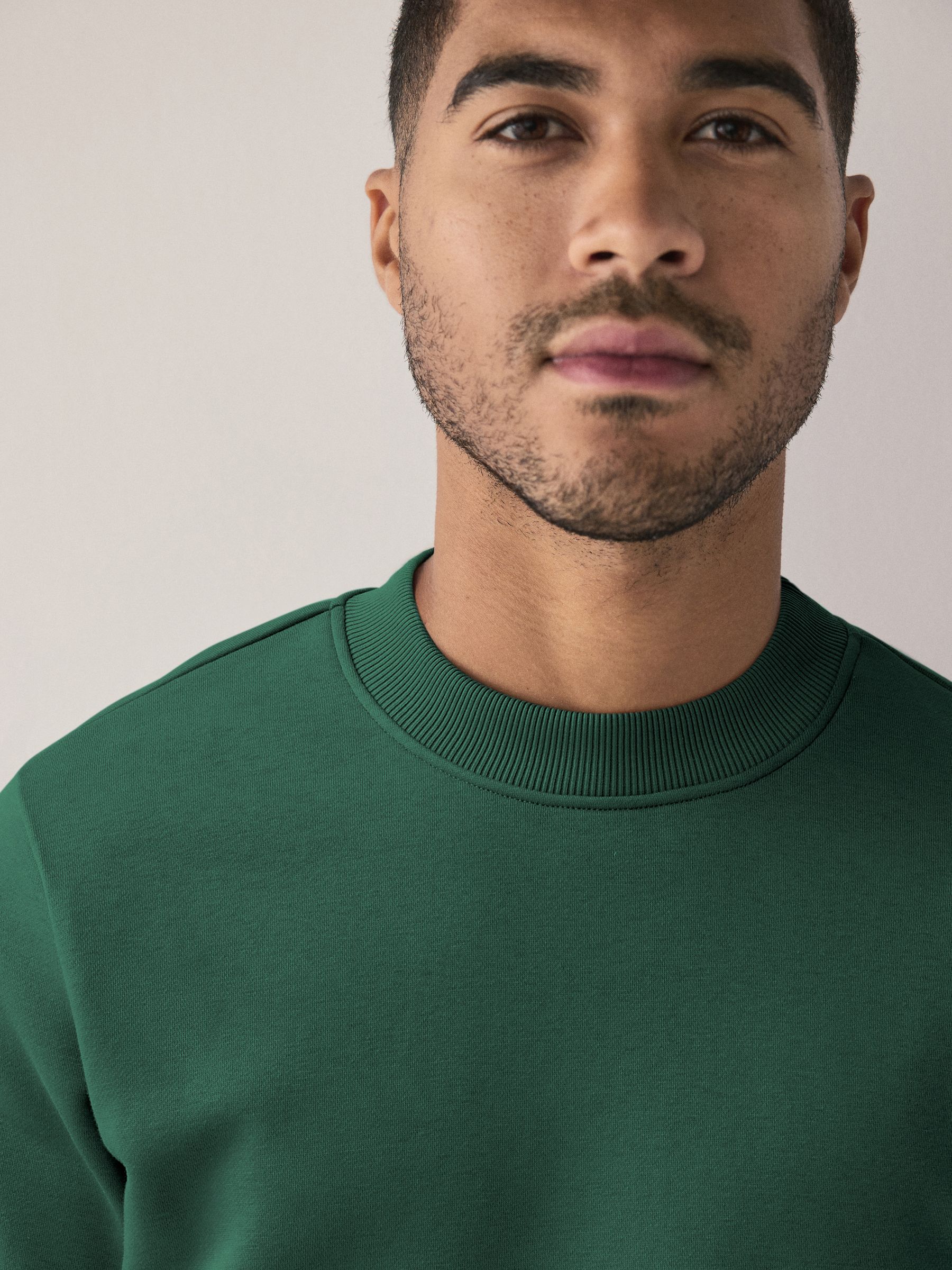 Marineblauw/groen - Cotton Rich Jersey Crew Sweatshirts 2 Pack