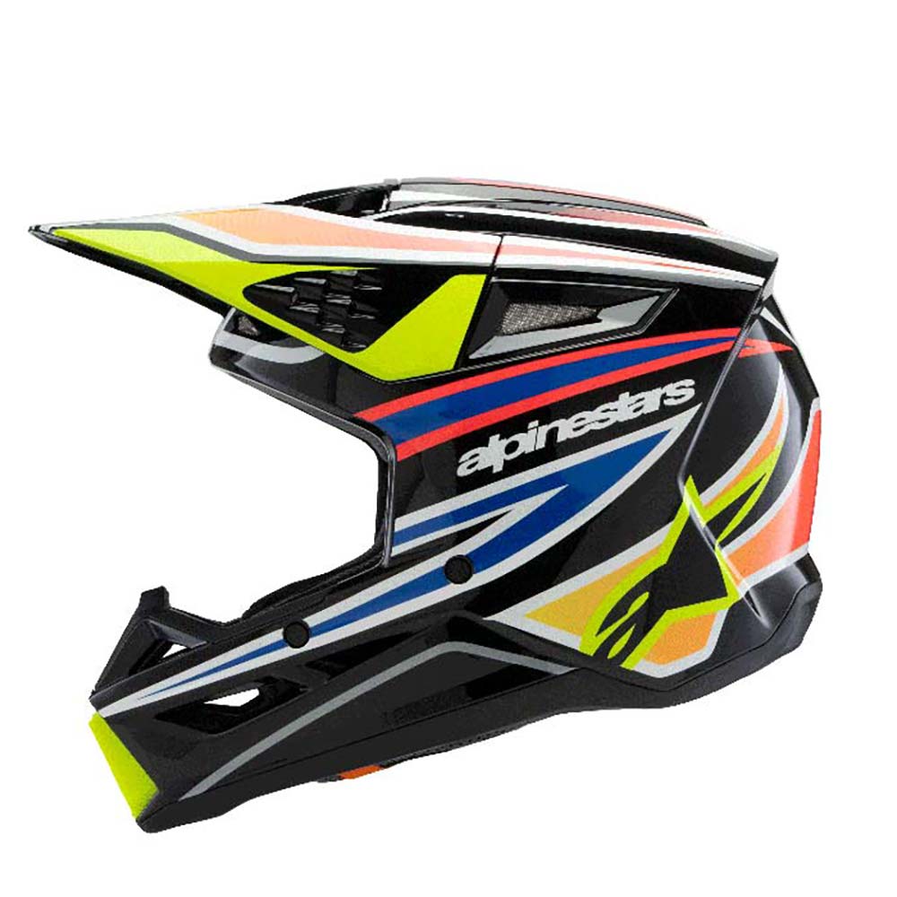 Alpinestars - Casque enfant Youth S-M3 Wurx Noir / Jaune fluo / Bleu / Rouge