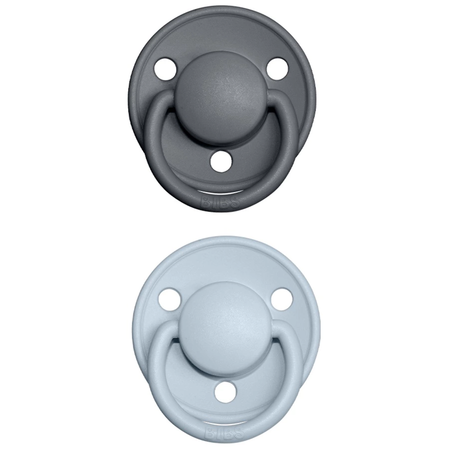 BIBS® Schnuller De Lux Iron  Baby Blue 0-36 Monate, 2 Stk.