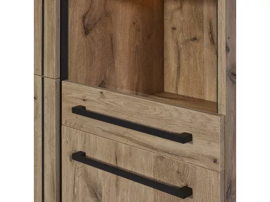 Argentier 4 portes avec LEDS Chêne/Métal - GAND