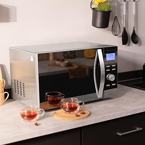 Cecotec Micro ondes avec Gril de 23 L ProClean 6110 Comptoir. 1280W, Numérique, Revêtement Ready2Clean et Technologie 3DWave, Écran LED, Noire, avec finitions en Acier inoxydable : Cuisine et Maison