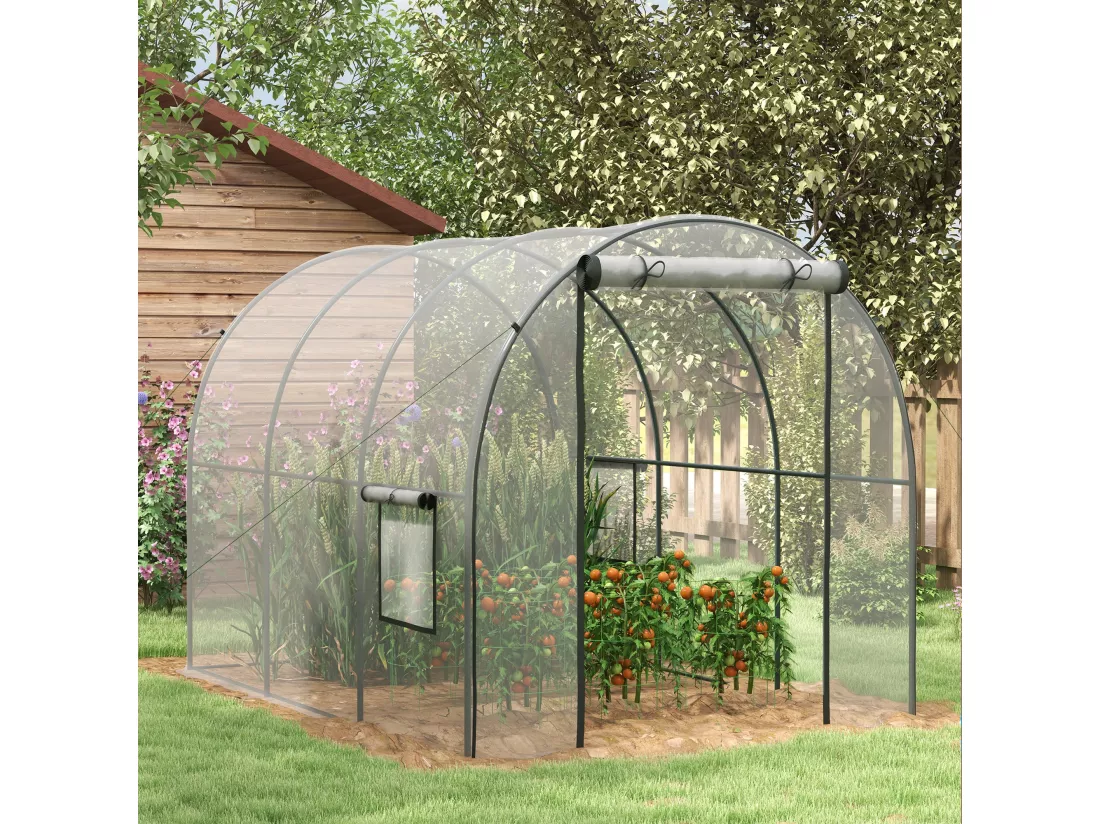 Serre tunnel serre à tomates surface sol 6 m² 3L x 2l x 2H m