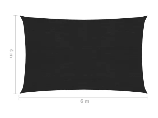 Voile d'ombrage 160 g/m² Noir 4x6 m PEHD