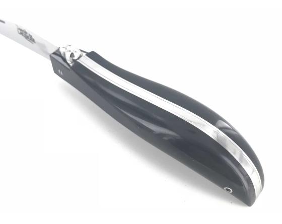 Couteau Yan Pennor's Inox Manche en Acrylique Minéral Noir Couteau de Poche Forge de Laguiole