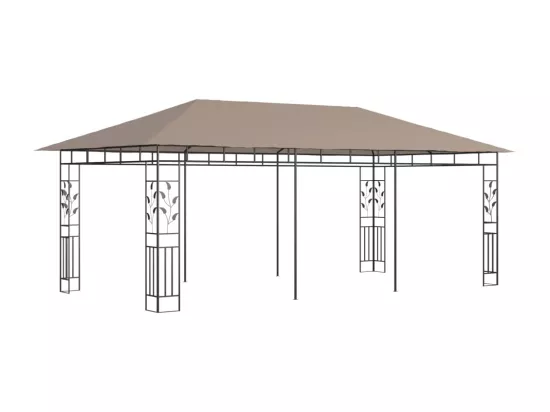 Belvédère avec moustiquaire 6x3x2,73 m Taupe 180 g/m²