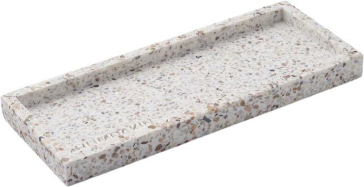 Humdakin Terrazzo tray 10 x 25 Hvid & beige